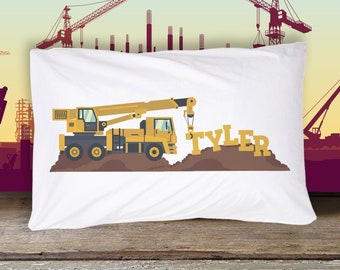 Construction truck pillowcase / pillow - custom personalized pillowcase great birthday gift PIL-069