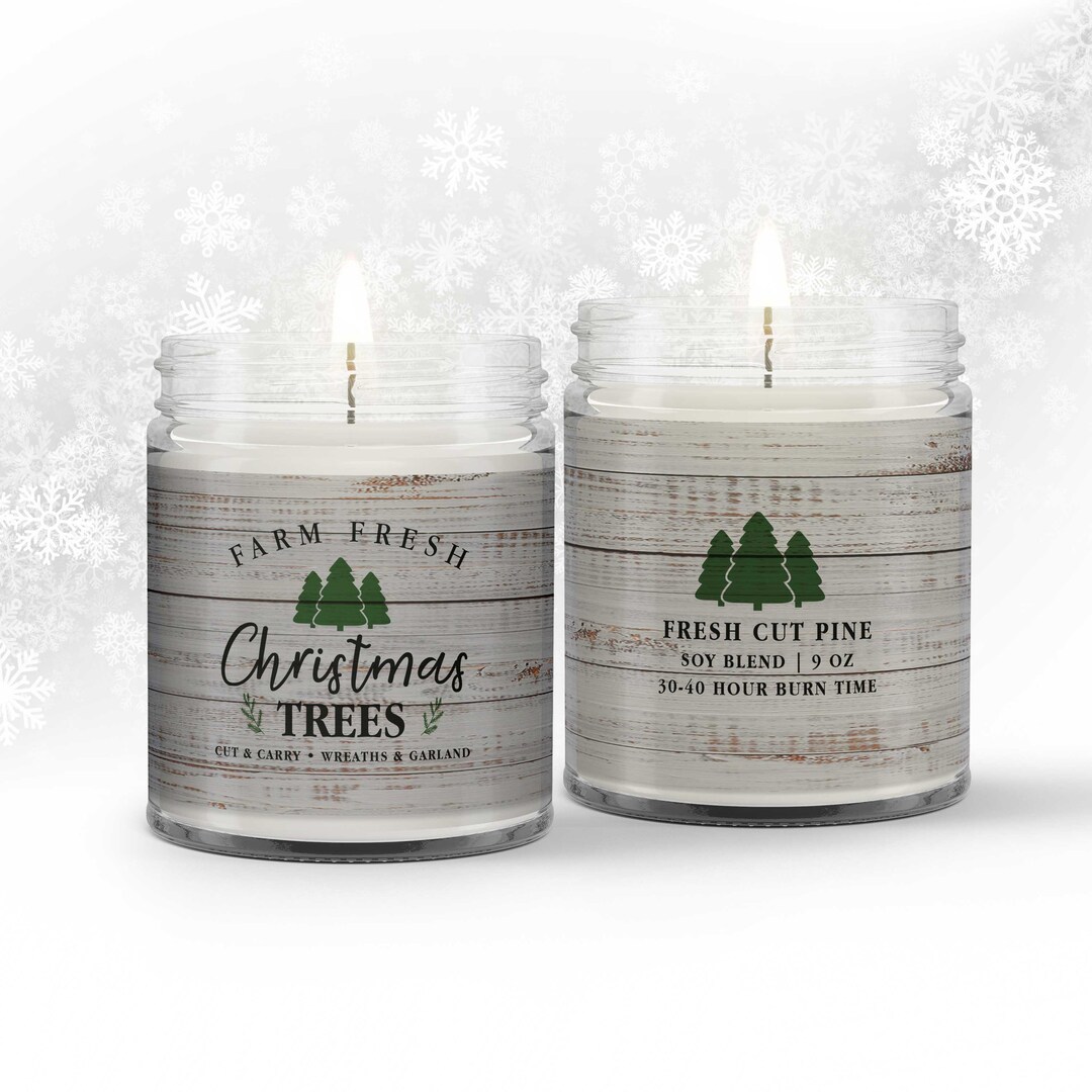 Farmhouse Christmas Candle Trees Candle Fresh Cut Pine Scent Christmas Tree Scent Candle Cute