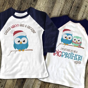 big brother shirts | big brother to be | christmas owl big brother raglan shirt | pregnancy announcement raglan shirt 22SNLC-049-BR