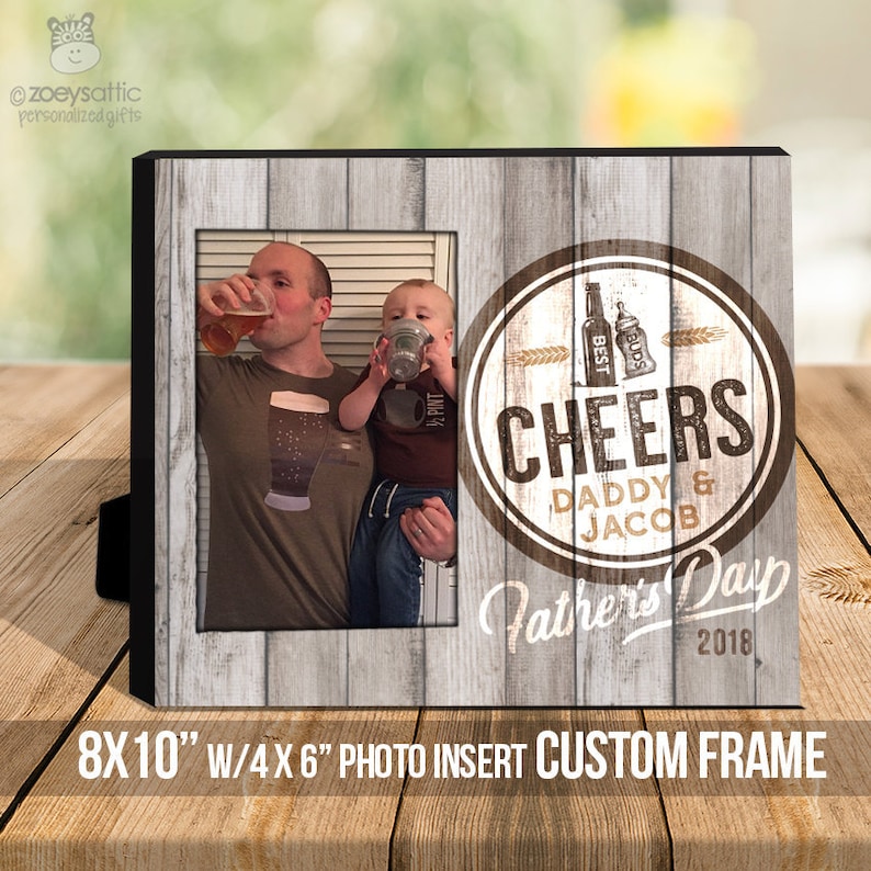 dad kid fathers Day cheers Father/'s Day frame gift fathers day gift MDF1-104 best buds drinking buddies fathers day photo frame