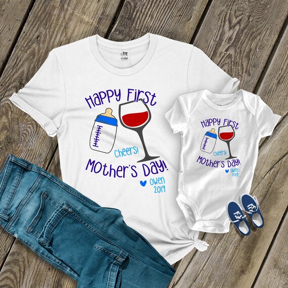 mom and baby boy matching shirts