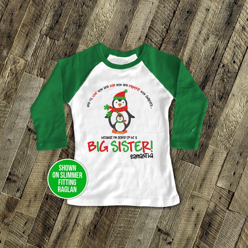 christmas big sister announcement shirt