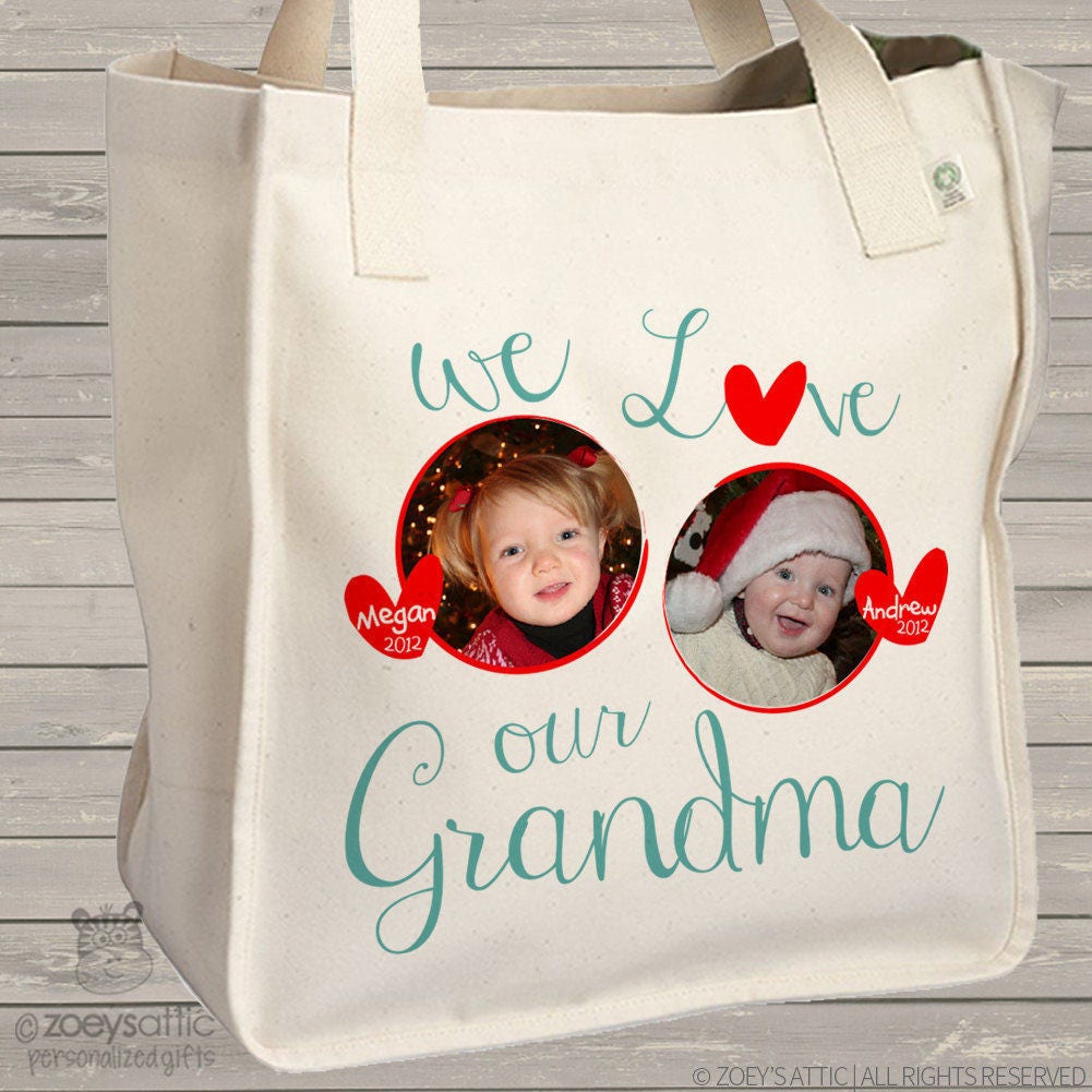 Personalized grandma or nana tote bag great christmas gift