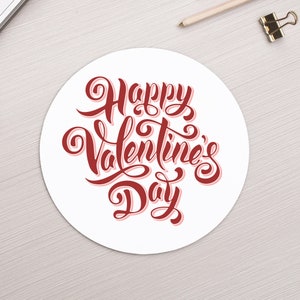 mousepad round  / circular | happy valentines day script mousepad  | makes a great gift  | mousepad round 22SNLV-082-MSP