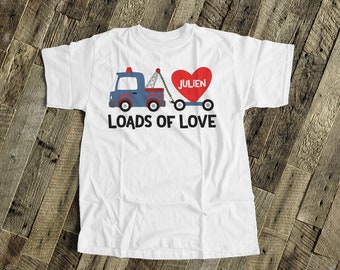 Personalized childrens Valentine's Day loads of love t-shirt gift 22SNLV-017