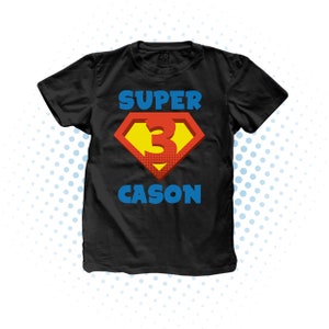 superhero birthday logo shirt superhero birthday shirt for boys and girls MSUP-015-D