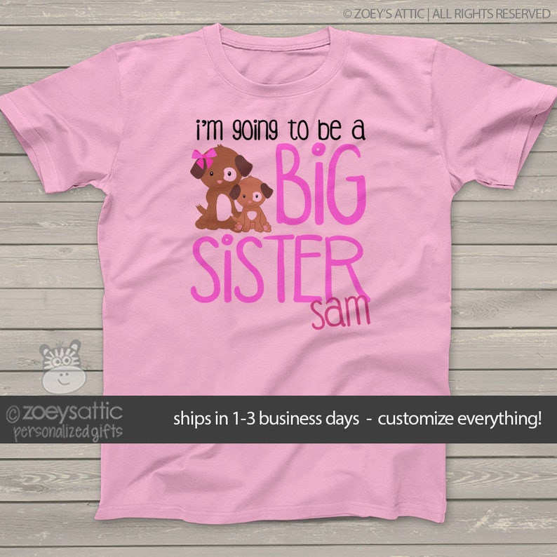 Big Sister Shirt Puppy Dog I'm Going to Be a Big Sister Etsy