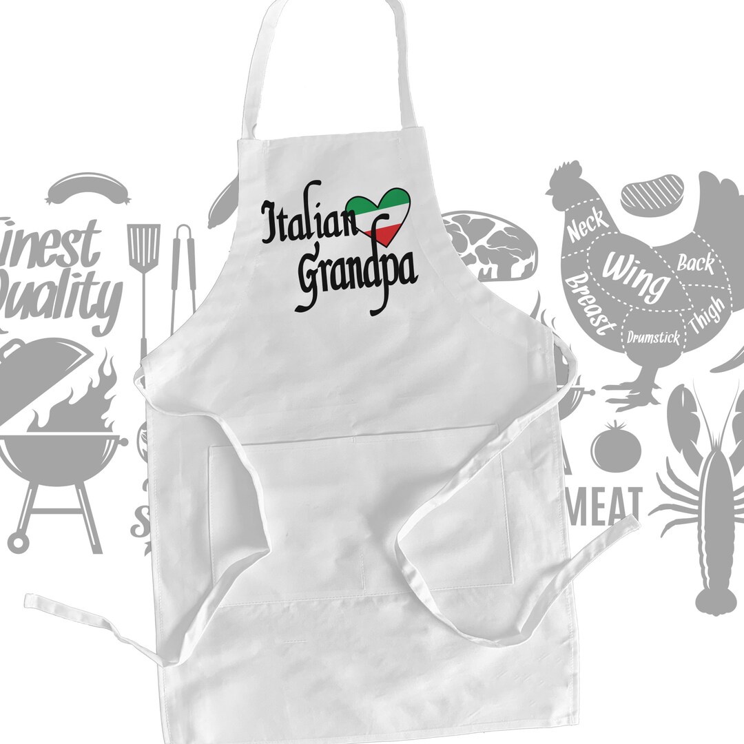 Apron Italian Grandpa or Dad Adult Personalized Bib Apron Great for