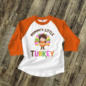mommy&#39;s little turkey girls thanksgiving shirt - personalized thanksgiving shirt - adorable and funny 22SNLF-023-MGR