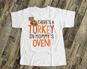 thanksgiving big brother to be shirt- turkey in mommy's oven big brother pregnancy announcement 22SNLF-013