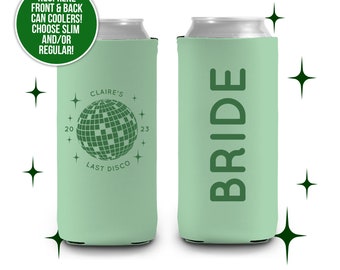 Bachelorette/Bachelor Party Last Disco slim or regular can coolie | last disco personalized can cooler | bach disco party favor MCC-203
