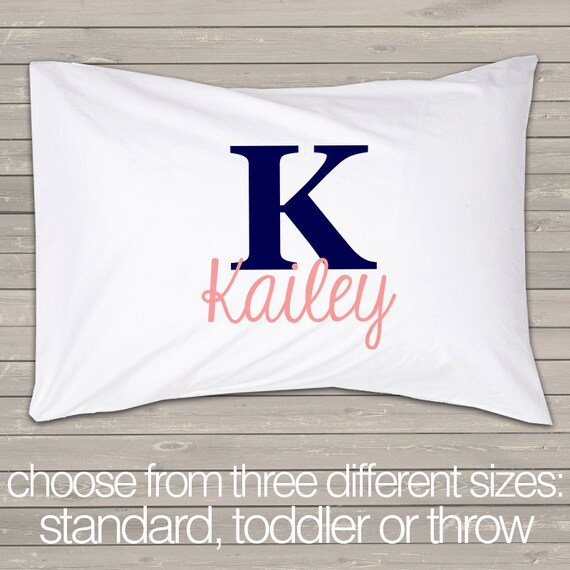 Personalized monogrammed standard size pillowcase great unique Etsy