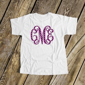 Polka dot monogrammed KIDS t-shirt - polka dot initials shirt - MMON-009