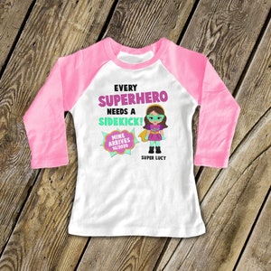 Big sister superhero or big sister to be every superhero needs a sidekick pregnancy announcement shirt - MSUP-009-r