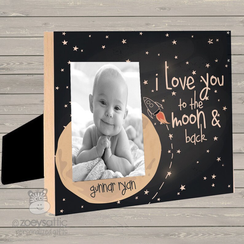 Personalized Photo Frame Love You to the Moon and Back Etsy
