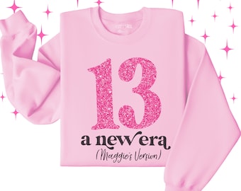 my teenage era new era thirteenth birthday girl glitter shirtofficial teenager birthday shirt 13th birthday girl youth era birthday shirts