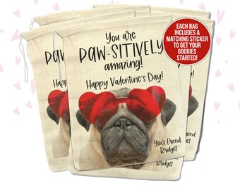 cute pugs valentine's day kids bags personalized valentines day bags to fill with your favorite valentine's day treats classroom valentines