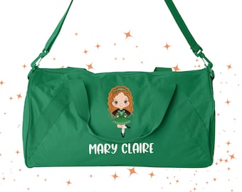 Personalized Irish Dancer Duffle Bag, Custom Kids Dance Bag, Irish Dance Gear, Dance Class Bag with name and custom girls Unique Dance Gift