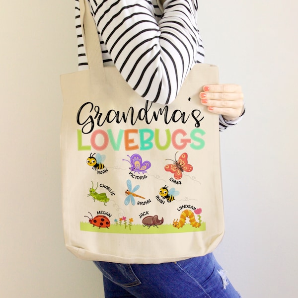 Grandma tote bag gift for grandma from grandkids personalized grandkids tote bag for grandma, nana tote, grammy tote, meme tote 22MD-065-Bag