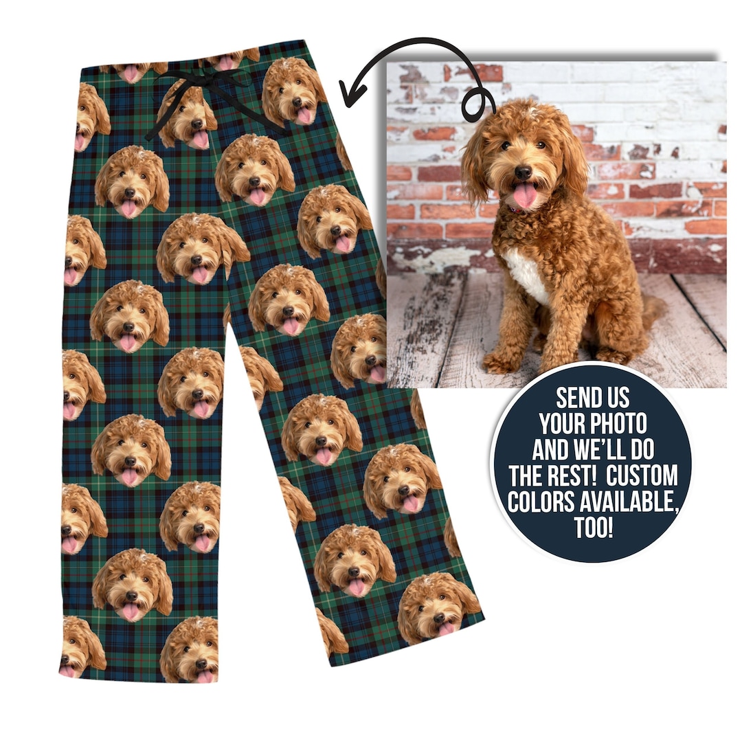 Pantalones de pijama con cara de perro y cara de Divertidos