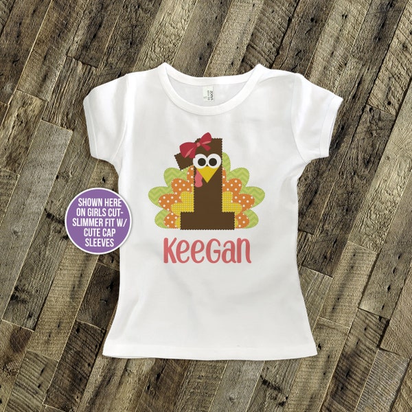 Thanksgiving birthday shirt - turkey birthday girl first birthday thanksgiving birthday 22SNLF-016