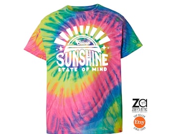 Vacation Tie Dye Personalized T-shirts Fun Bright Sunshine Tie Dye