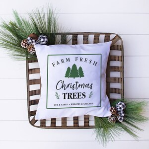 Christmas pillow | farm fresh christmas tree pillowcase pillow | holiday throw pillow | tree farm pillowcase - optional pillow insert