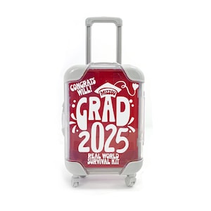 Mini valise de kit de survie pour l'obtention du diplôme | cadeau drôle de diplômé | Porte-cartes cadeau du monde réel | valise vide | Taille Mini ou Mighty