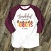 Teacher Thanksgiving shirt | fall teacher shirt | thankful for my little turkeys | personalized unisex adult raglan shirt 22SNLF-033-R 