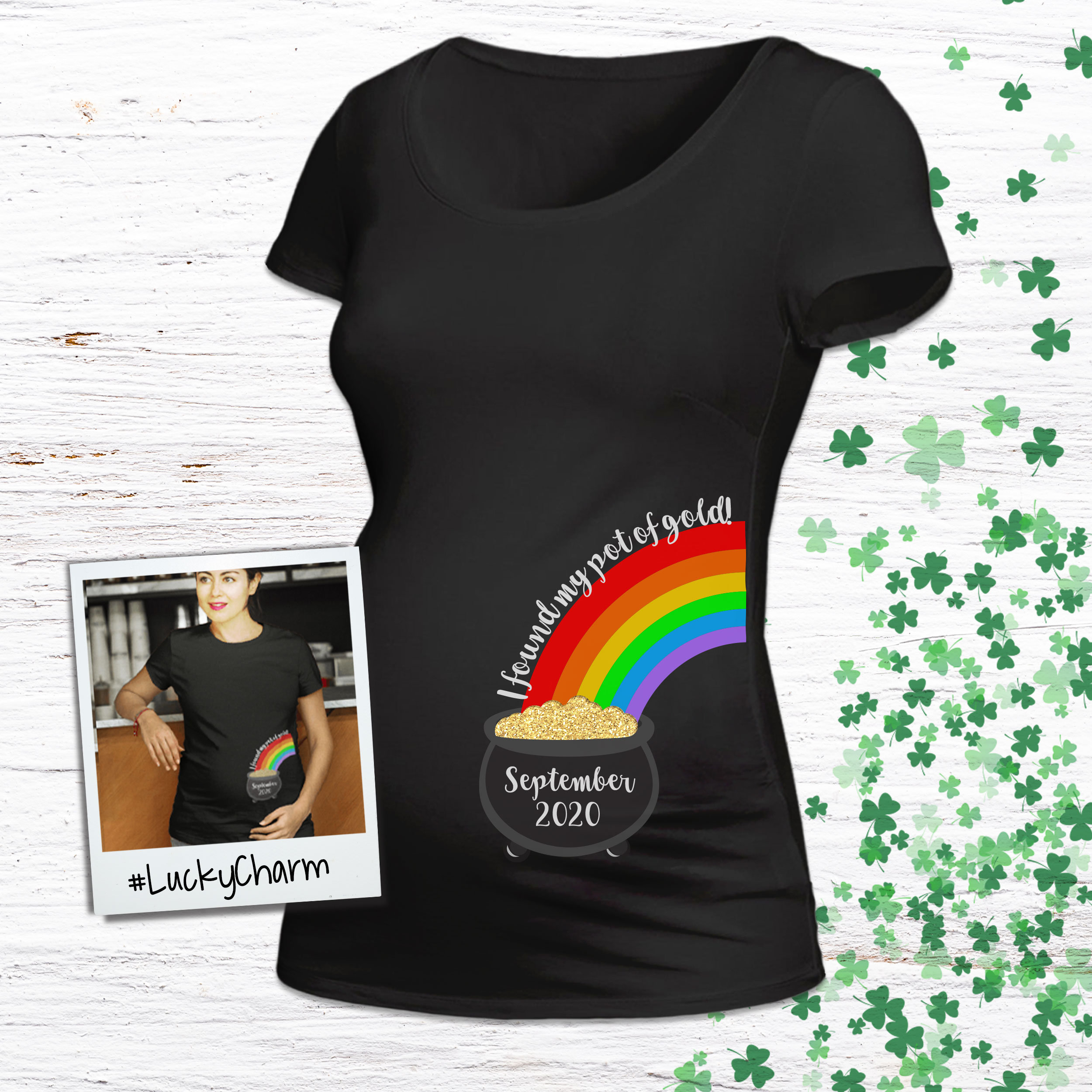 Day Maternity Shirt Pot of Gold Custom 