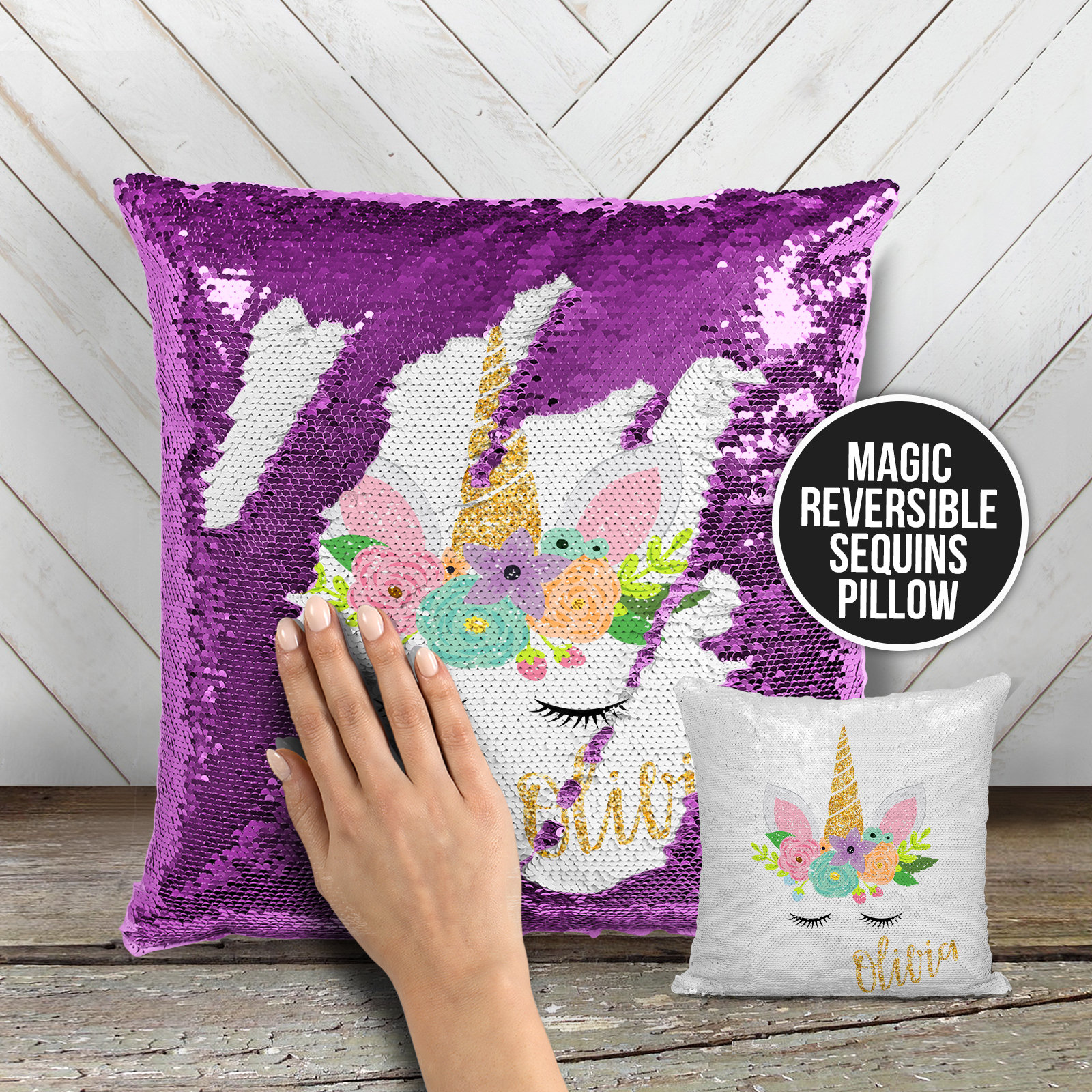 Flippy sequin clearance pillow