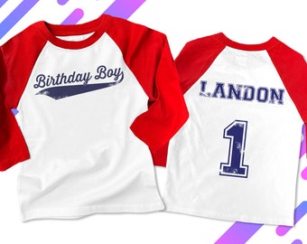 Birthday Boy shirt - perfect for the baseball, sports themed birthday party  baseball raglan shirt 22BD-080-R