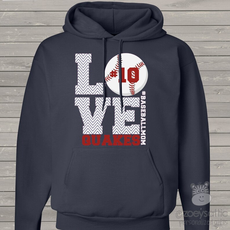 Baseball mom hoodie sweatshirt LOVE great gift for birthday Etsy