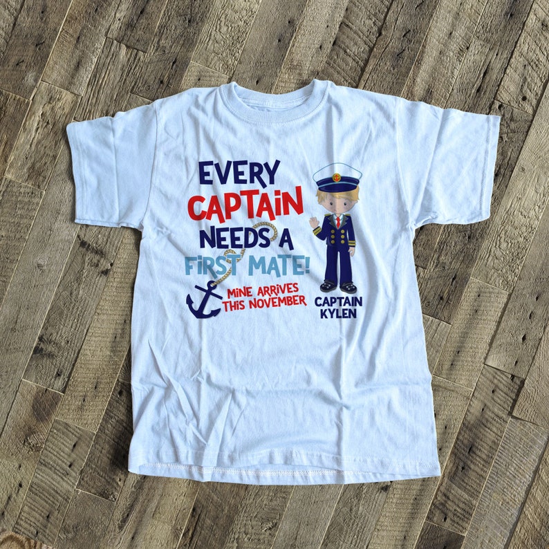 captain first mate big brother shirt nautical theme pregnancy announcement Tshirt MBEH-017N image 3