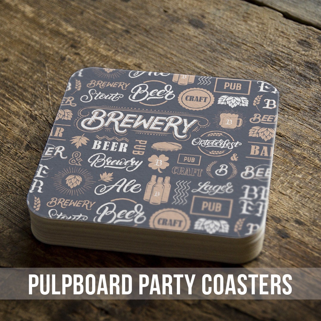 Bar Coasters Pub Brewery Beer Custom Stock the Bar Party Coasters