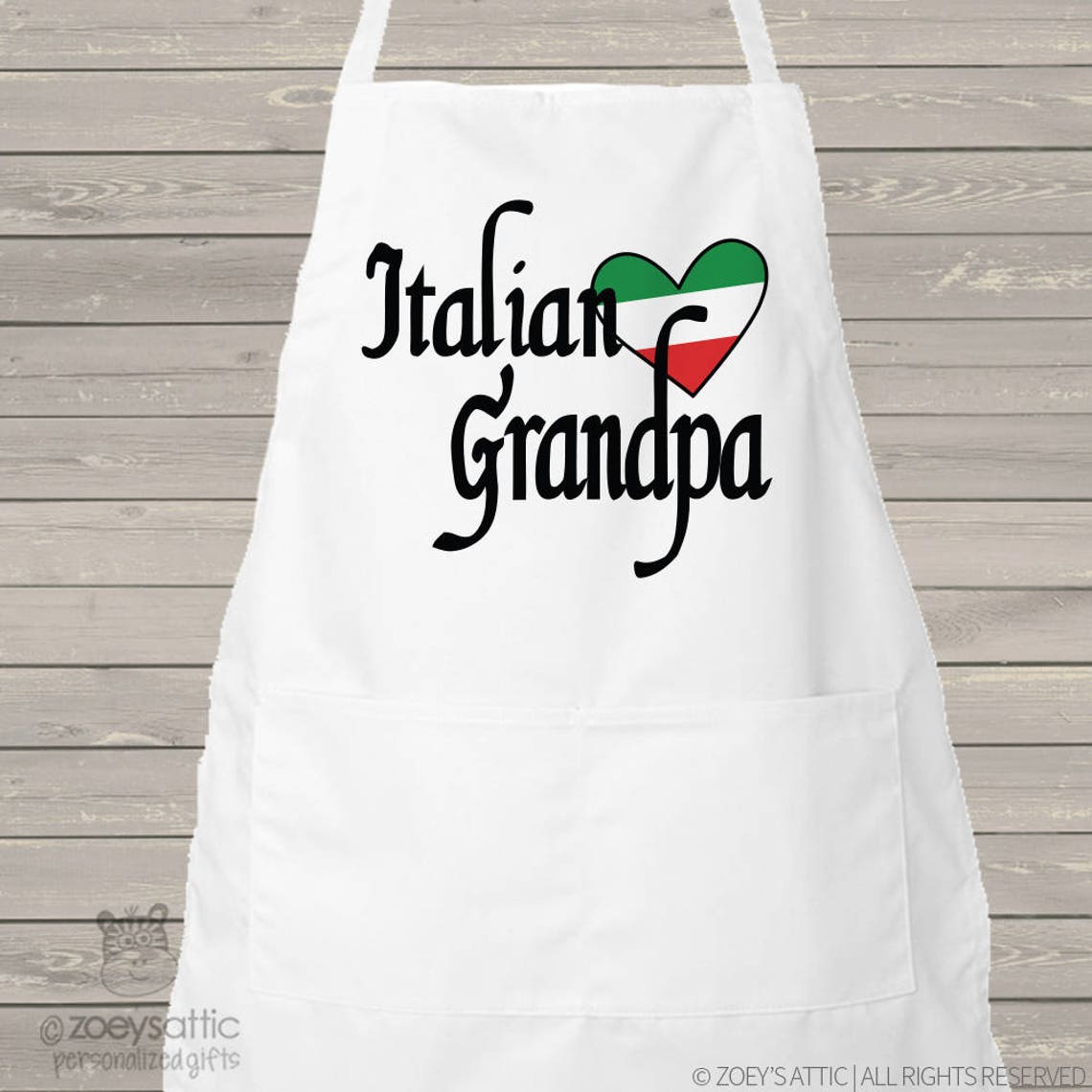 Apron Italian grandpa or dad adult personalized bib apron Etsy