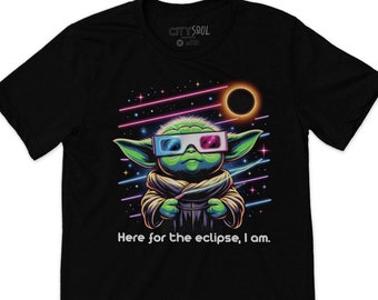 T-shirt Eclipse 2024 personnage mignon T-shirt Eclipse Vêtements pour éclipse totale de soleil Regarder l'éclipse Drôle ici pour l'éclipse T-shirt I am Eclipse