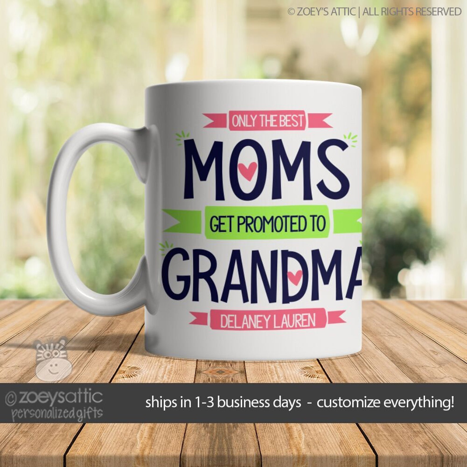 Coffee mug grandma fun bright design the best moms get Etsy