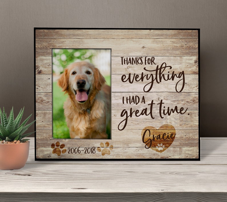 loss of pet gift | pet frame memorial | thanks for everything pet frame | Personalized Pet Memorial Frame - great gift for loss of pet 