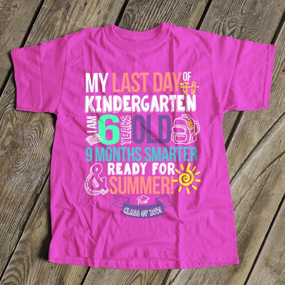 Mädchen-Abschluss-Shirt Kindergarten letzten Tag dunkles | Etsy