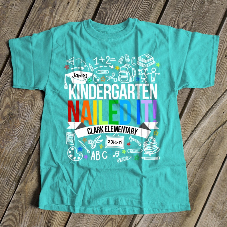 Kindergarten graduation shirt graduation colorful rainbow | Etsy