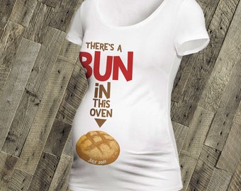 bun in the oven funny maternity top long or short sleeve maternity or non-maternity MMAT-045N