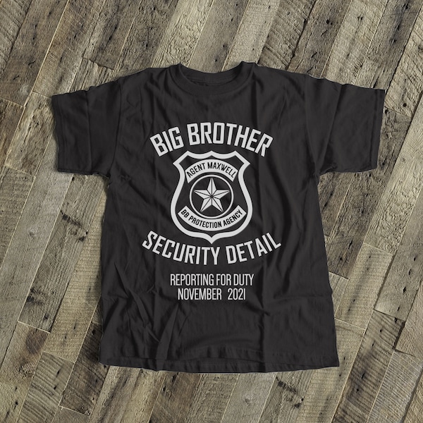 Big brother security detail shirt or big brother to be pregnancy announcement Tshirt DARK MSMP-027d