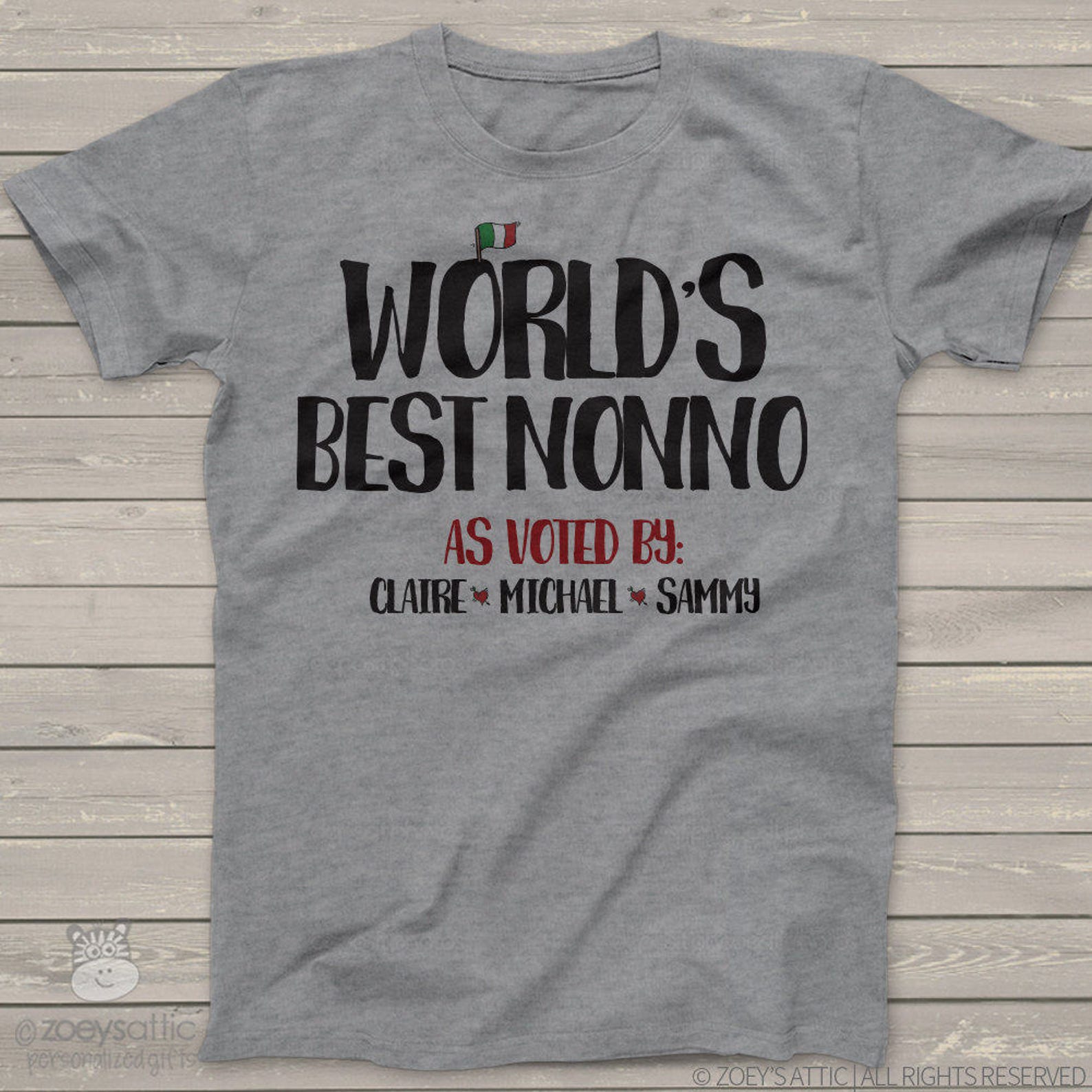 Grandpa Shirt Italian Grandpa or Nonno Personalized Etsy