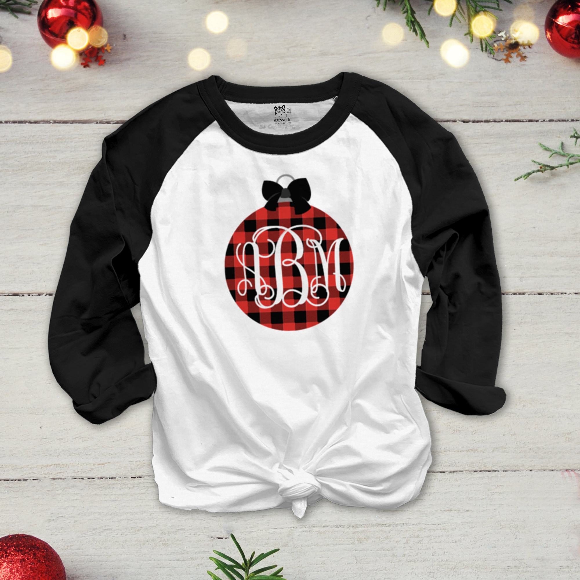 Christmas monogram shirts Clearance