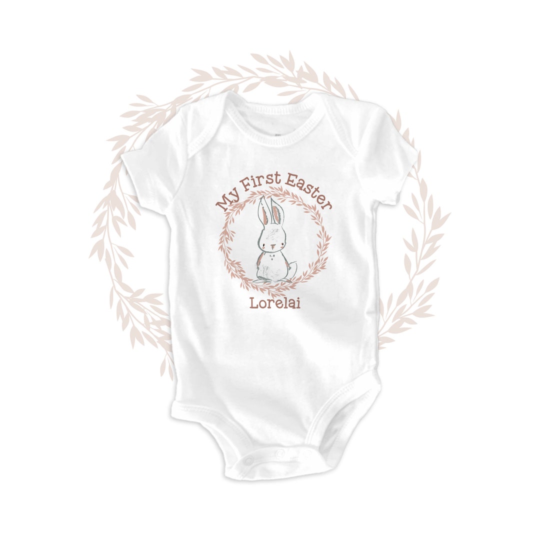 My First Easter Bodysuit Girl Bunny Personalized Easter - Etsy