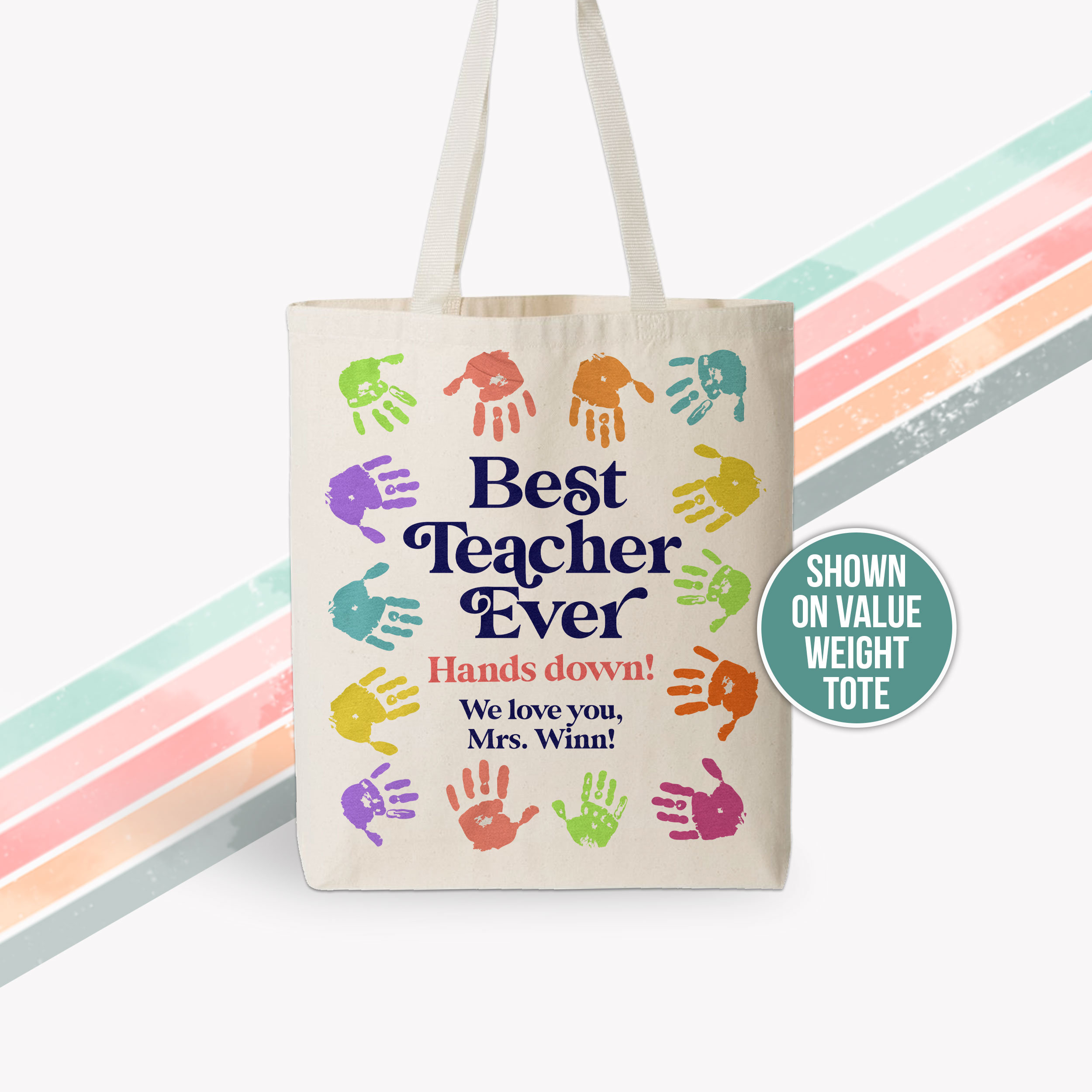 Best Teacher Ever Cute Teacher Gift Tote Bag End of School Year Teacher ...