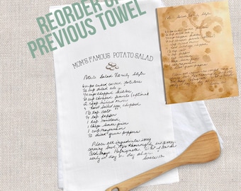 PREVIOUS towel reorder - Handwritten recipe tea Towel  / Flour Sack