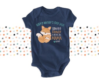 mothers day | mothers day fox dark bodysuit | you're doing a great job mama first or any mothers day DARK bodysuit or t-shirt 22MD-006-D