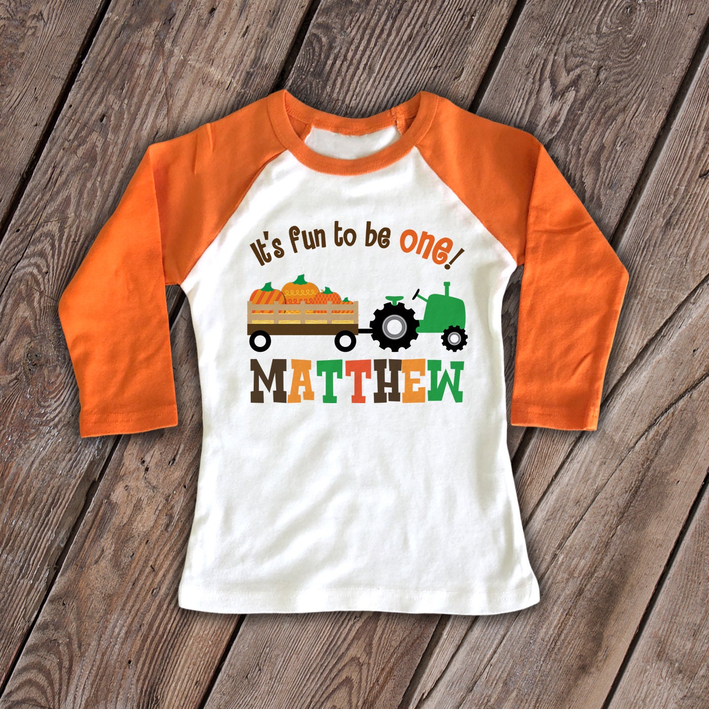 First 1st Birthday Fall Tractor Kids 